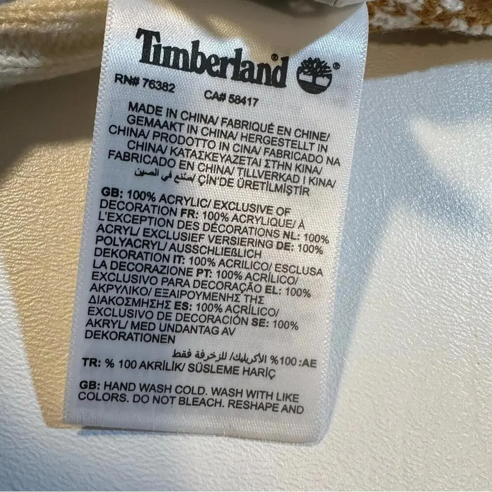 NWT $60‎ Timberland Gender Neutral Tan Plaid Long Scarf